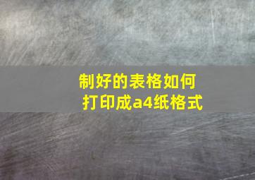 制好的表格如何打印成a4纸格式