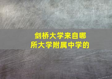 剑桥大学来自哪所大学附属中学的