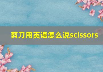 剪刀用英语怎么说scissors