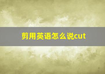 剪用英语怎么说cut