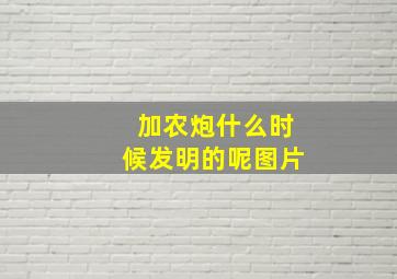 加农炮什么时候发明的呢图片