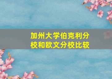 加州大学伯克利分校和欧文分校比较