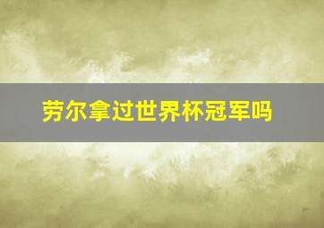 劳尔拿过世界杯冠军吗