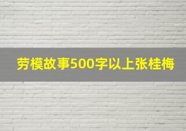 劳模故事500字以上张桂梅