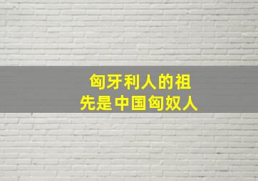 匈牙利人的祖先是中国匈奴人