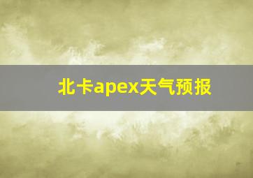 北卡apex天气预报