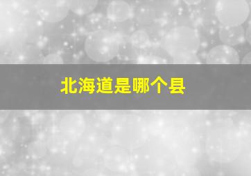 北海道是哪个县