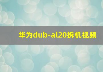 华为dub-al20拆机视频