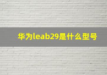 华为leab29是什么型号