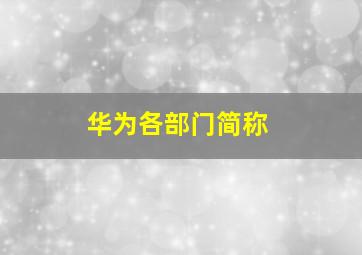 华为各部门简称