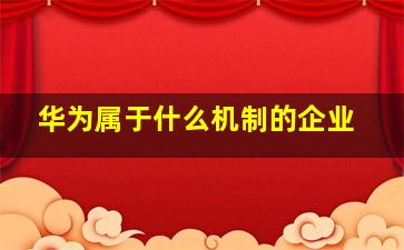 华为属于什么机制的企业