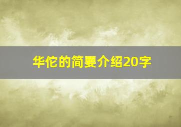 华佗的简要介绍20字