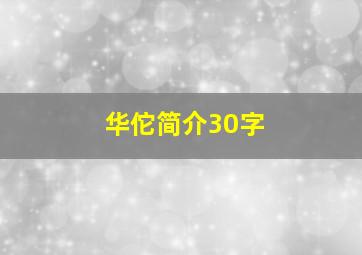 华佗简介30字