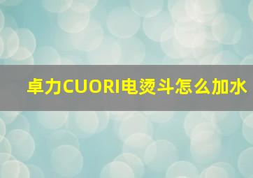 卓力CUORI电烫斗怎么加水