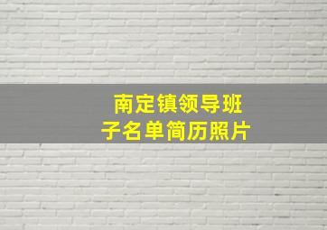 南定镇领导班子名单简历照片