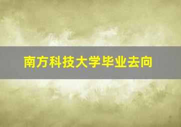 南方科技大学毕业去向