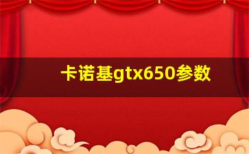 卡诺基gtx650参数