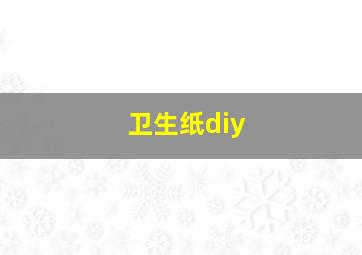 卫生纸diy