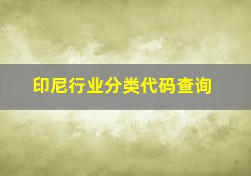 印尼行业分类代码查询