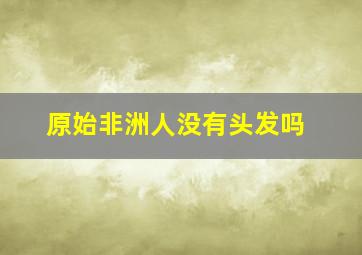 原始非洲人没有头发吗