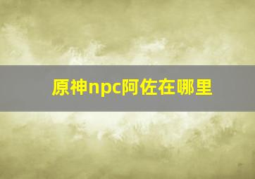 原神npc阿佐在哪里