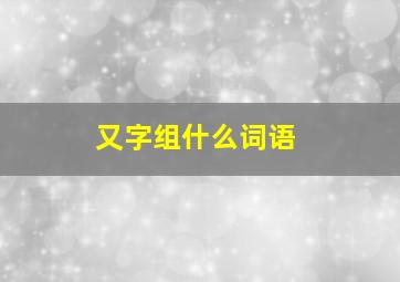 又字组什么词语