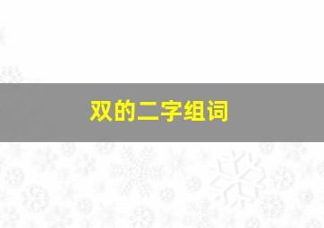 双的二字组词