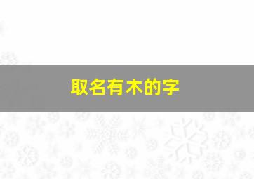 取名有木的字