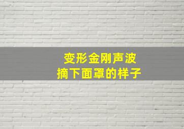 变形金刚声波摘下面罩的样子