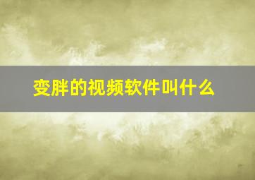 变胖的视频软件叫什么