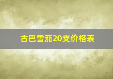 古巴雪茄20支价格表