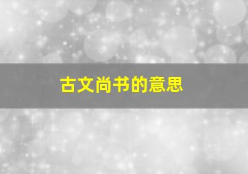 古文尚书的意思