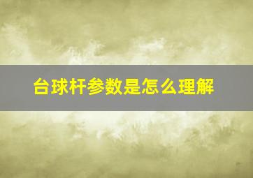 台球杆参数是怎么理解