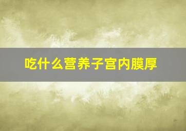 吃什么营养子宫内膜厚