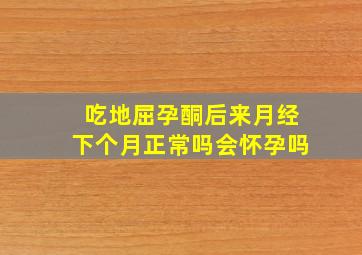 吃地屈孕酮后来月经下个月正常吗会怀孕吗