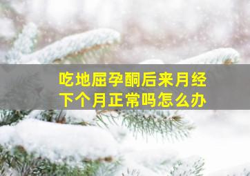 吃地屈孕酮后来月经下个月正常吗怎么办