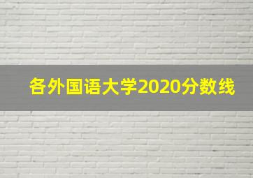 各外国语大学2020分数线