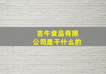 吉牛食品有限公司是干什么的