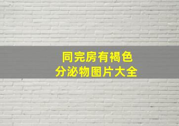 同完房有褐色分泌物图片大全