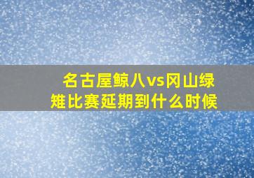 名古屋鲸八vs冈山绿雉比赛延期到什么时候