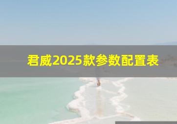 君威2025款参数配置表