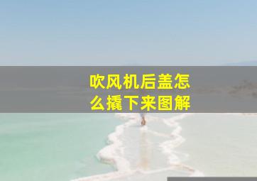 吹风机后盖怎么撬下来图解