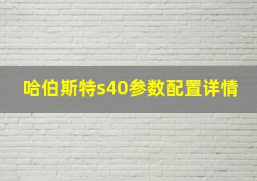 哈伯斯特s40参数配置详情