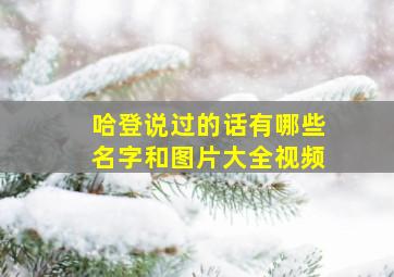 哈登说过的话有哪些名字和图片大全视频