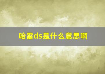 哈雷ds是什么意思啊