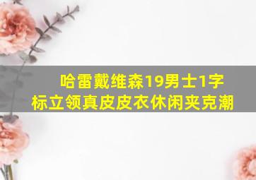 哈雷戴维森19男士1字标立领真皮皮衣休闲夹克潮