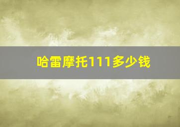 哈雷摩托111多少钱