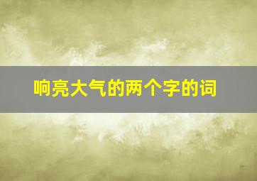 响亮大气的两个字的词