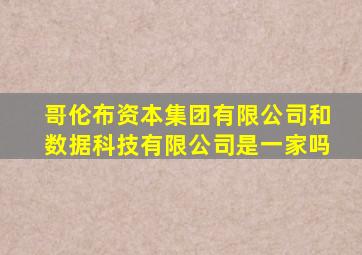 哥伦布资本集团有限公司和数据科技有限公司是一家吗