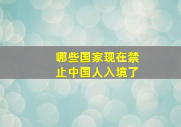 哪些国家现在禁止中国人入境了